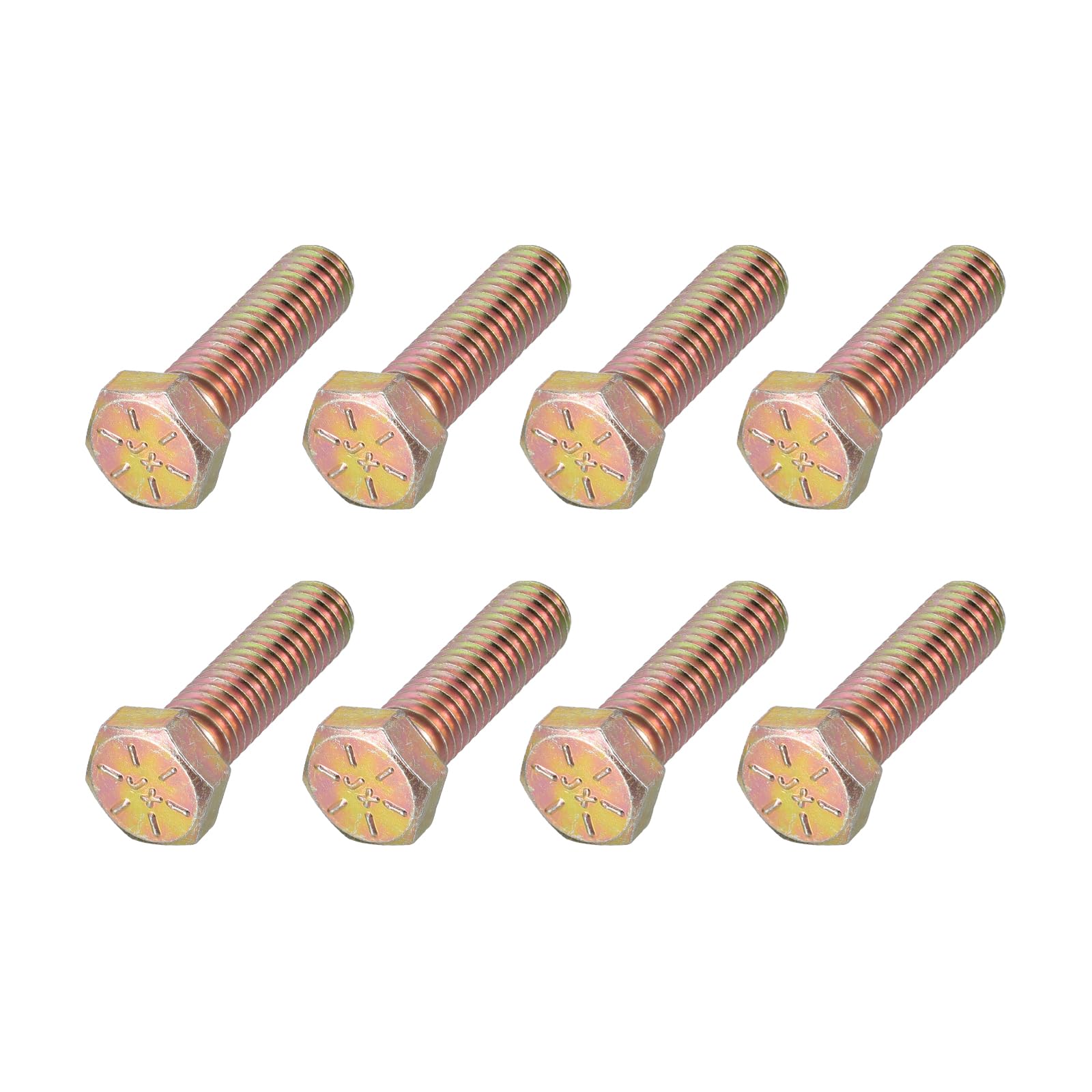 METALLIXITY Hex Bolts (3/8-24x1-1/4") 8Pcs, Carbon Steel Zinc Plated Fully Threaded, UNF Fine Thread Hex Head Screw Bolt