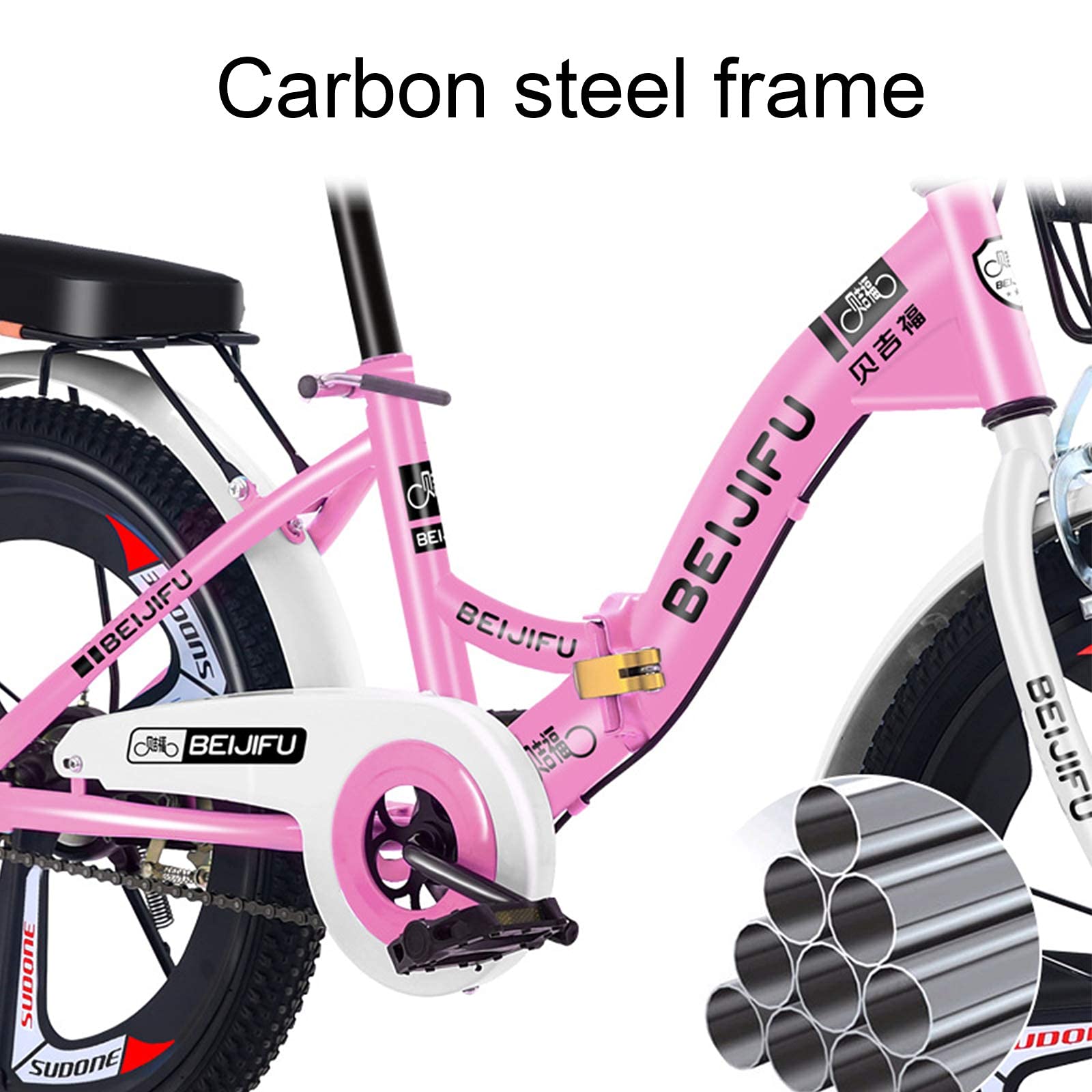 QUNINE Vélo Adulte 16/18/20/22 Pouces vélos Pliables pour Hommes Femmes, Cadre en Acier au Carbone (Vert 22 Pouces)