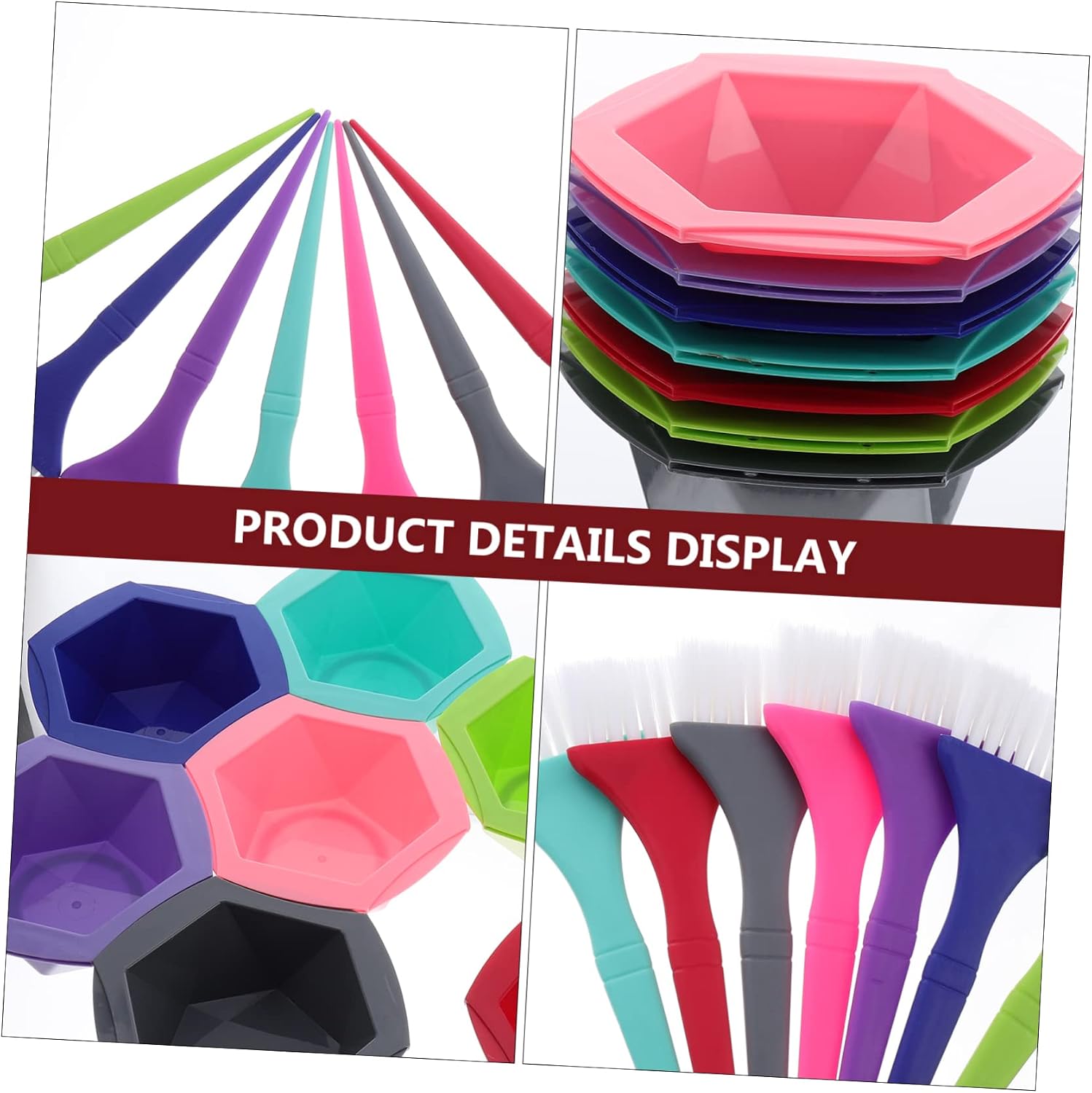 7sets Hair Dyeing Kit with Bowls and Brushes for Professional Coloring Includes Color Applicator Tools for Salon and Diy Use for Hair Treatments and Highlights