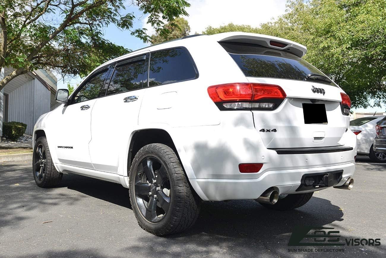 for 2011-2021 Jeep Grand Cherokee | EOS Visors in-Channel Style Smoke Tinted Side Vents Window Rain Guard Deflectors