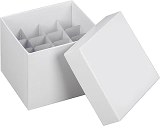 Heathrow Scientific HS2860M True North Cardboard Tube Storage Box & Lid for 15 & 50Ml Tubes (No Insert), White (0), Fluid_Ounces, Degree C, Cardboard, (Pack of 10)