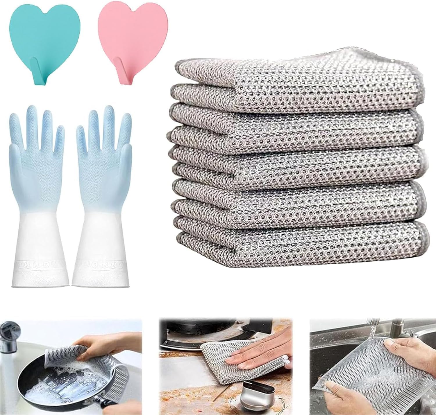 DENGWANG Circularite Scrubbing Cloths, Multipurpose Wire