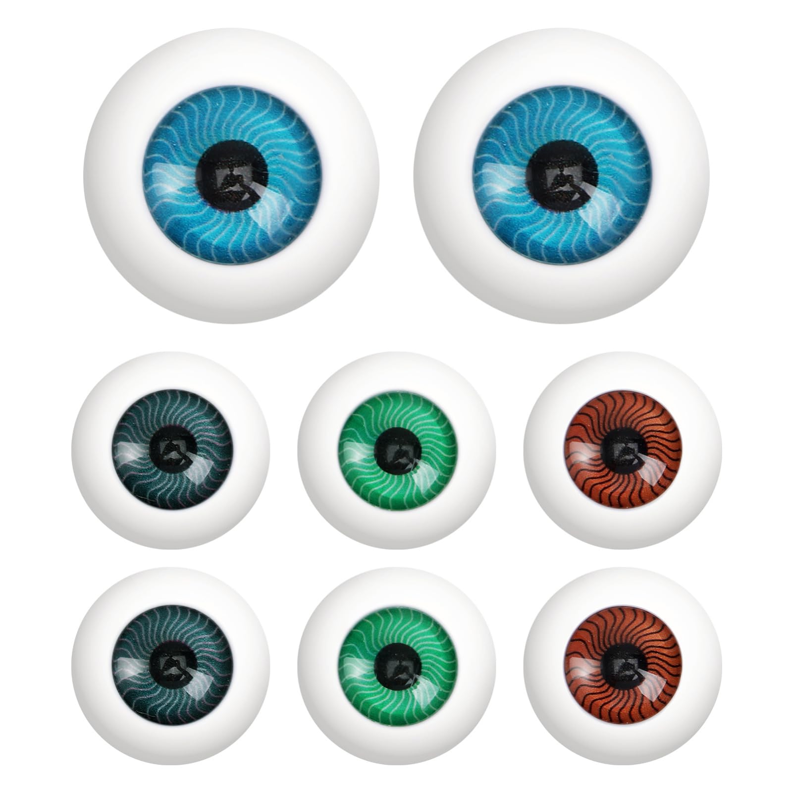GORGECRAFT 36pz 6 Colori Plastica Semicircolari Bulbi Oculari per Bambole 16 mm Realistico Acrilico Spaventoso Occhi Vuoti di Pupilla Halloween Horror Puntelli per Bambole Orsi Che Realizzano