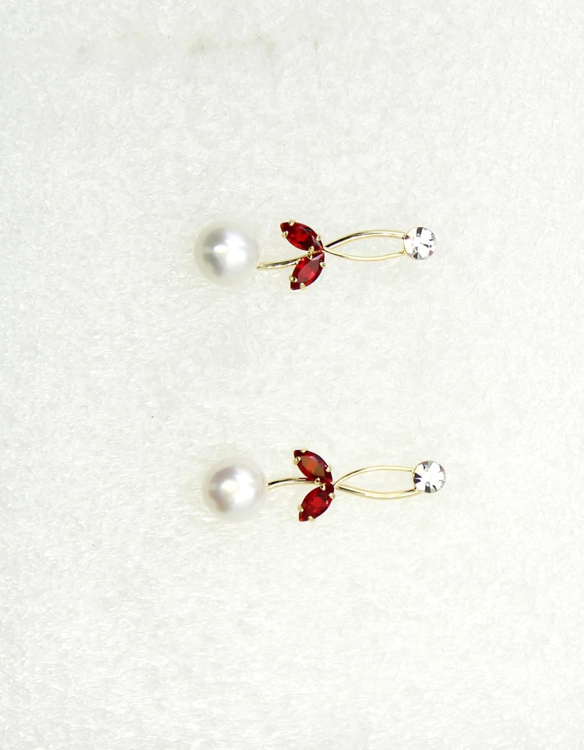 Faship Gorgeous CZ Crystal Genuine Freshwater Pearls Floral Necklace Earrings Set - Image 4