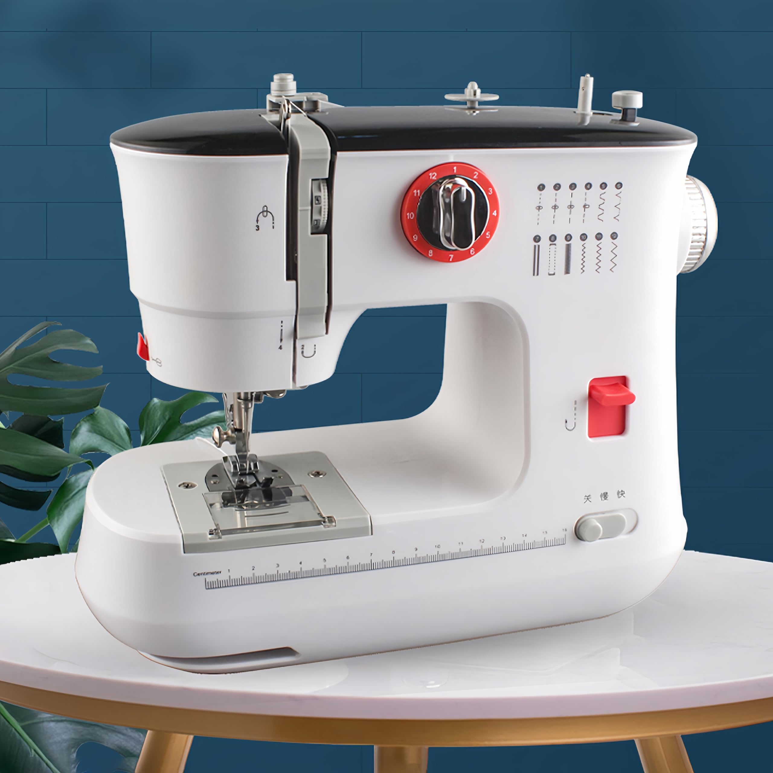 519 Macchina per Cucire Elettrica Portatile per Principianti e Uso Domestico, 12 Funzioni Cucito, Infila Ago Automatico, Ideale per Vestiti, Tende, Fai da te e Progetti