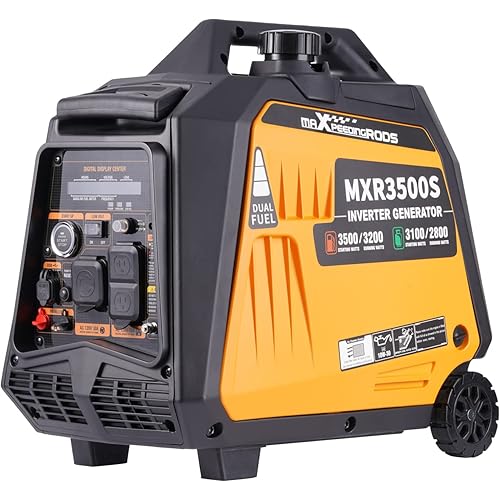 MaXpeedingrods 3500 Watt Dual Fuel Inverter Generator, Remote/Electric Start, Gas and Propane Powered for Home Backup Power, Outdoor Camping, RV Ready, EPA Compliant, Digital Display