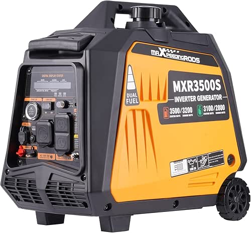 MaXpeedingrods 3500 Watt Dual Fuel Inverter Generator, Remote/Electric Start, Gas