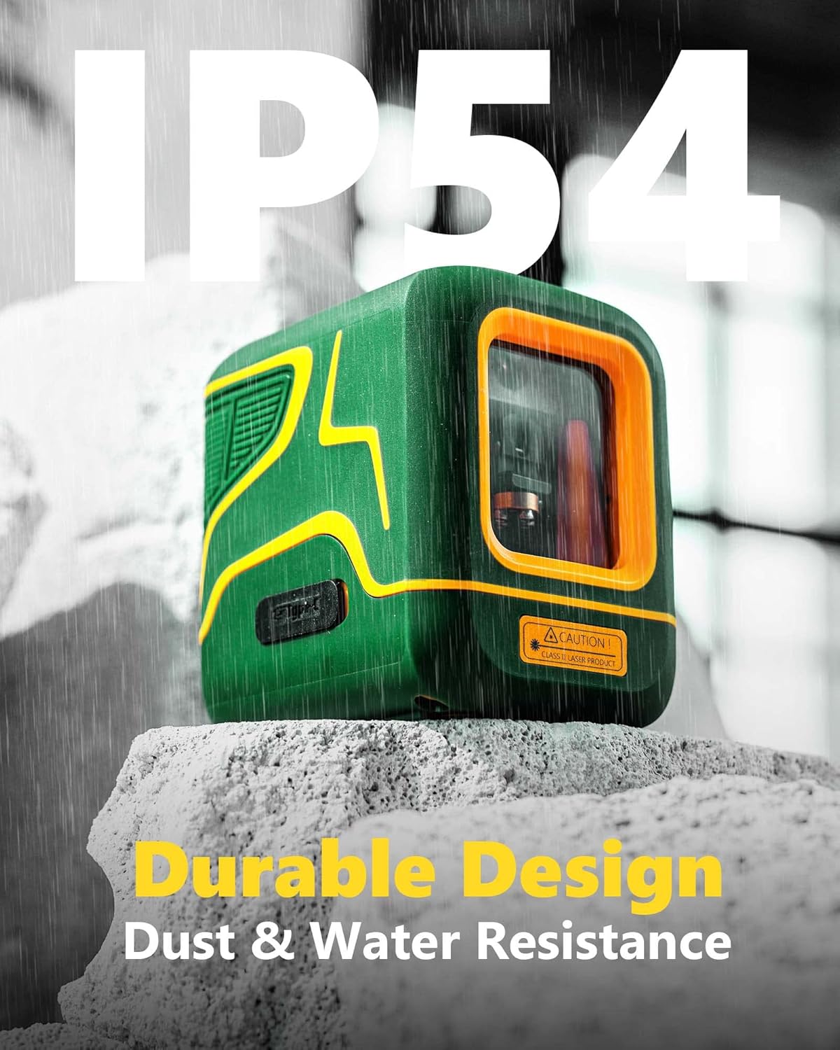 APEXFORGE X1C Laser Level showing IP54 water and dust resistance