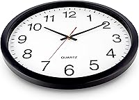 Vista 5 de Bernhard Products - Reloj de cuarzo de pared negro, silencioso, sin tictac, redondo, extragrande de 18 pulgadas, a pilas y fácil de leer