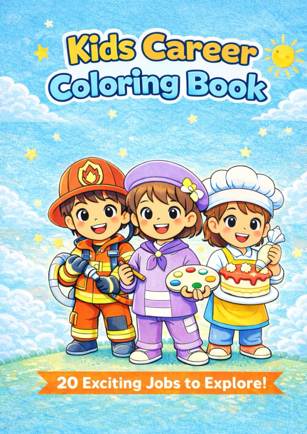 Kids Career Coloring Book: Explore 20 exciting jobs with fun, kid-friendly coloring pages for ages 6–12.