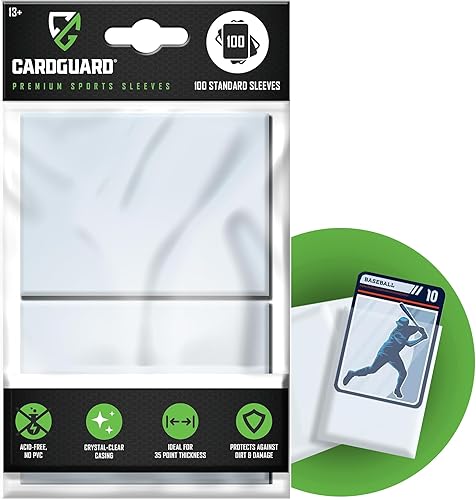CardGuard Fundas transparentes de primera calidad, 100 unidades, tamaño estándar para Pokémon, tarjetas deportivas, béisbol, fútbol y tarjetas
