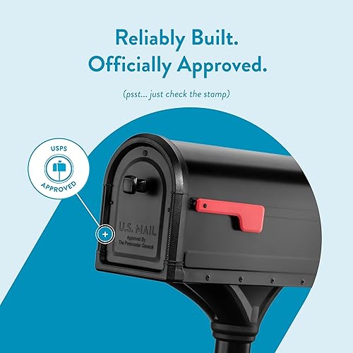 Vista 15 de Architectural Mailboxes Roxbury - Combo de buzón y poste de acero prémium con placa de dirección de Manhattan, mediano, negro