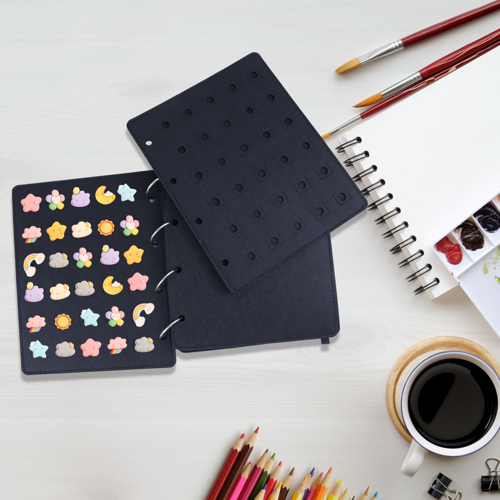 Les-Theresa Portaspille In Feltro - Album Espositore Per Collezione Di Spille E Badge - Foto 9