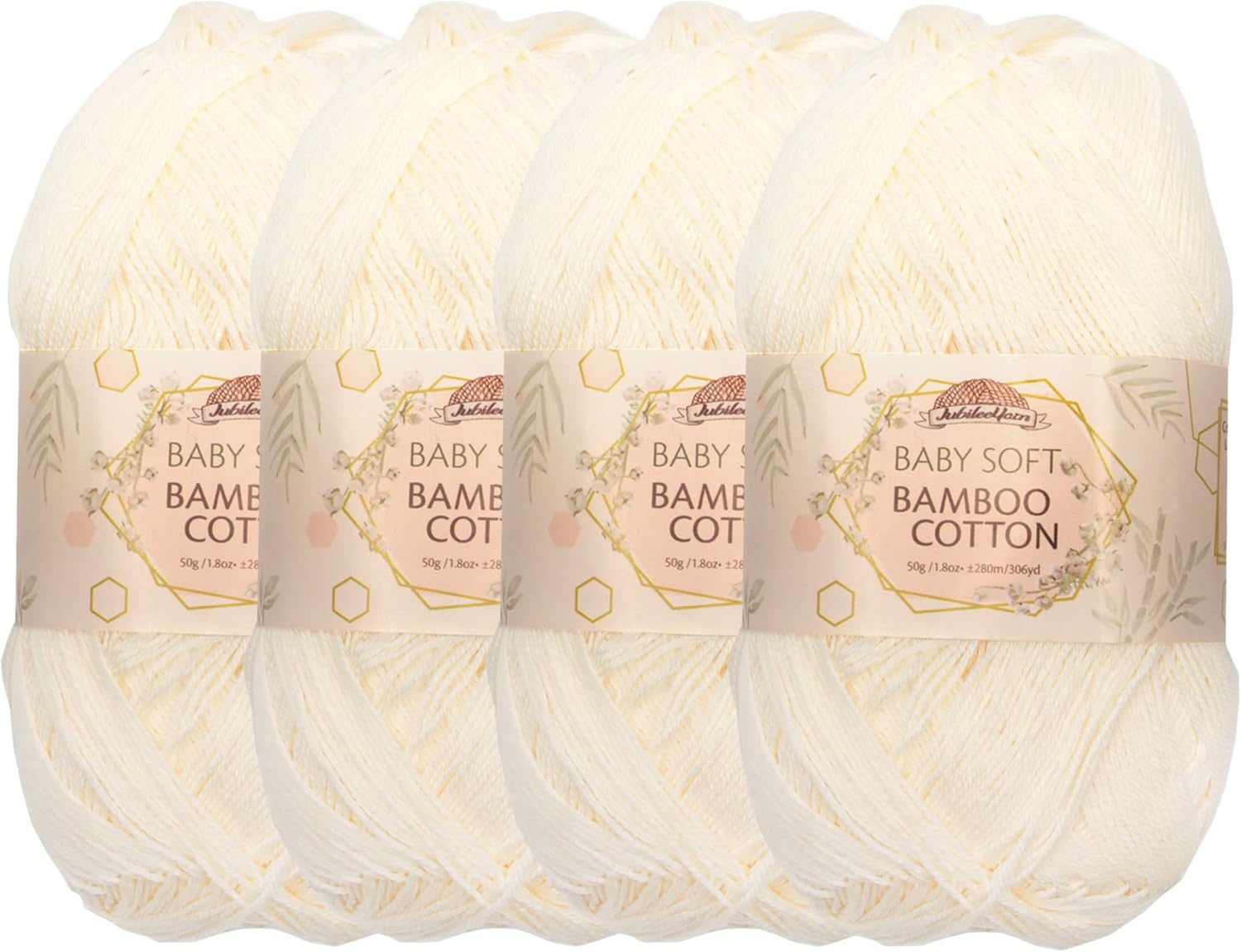 JubileeYarn Baby Soft Bamboo Cotton Yarn 50g/Skein Moon Beam 4