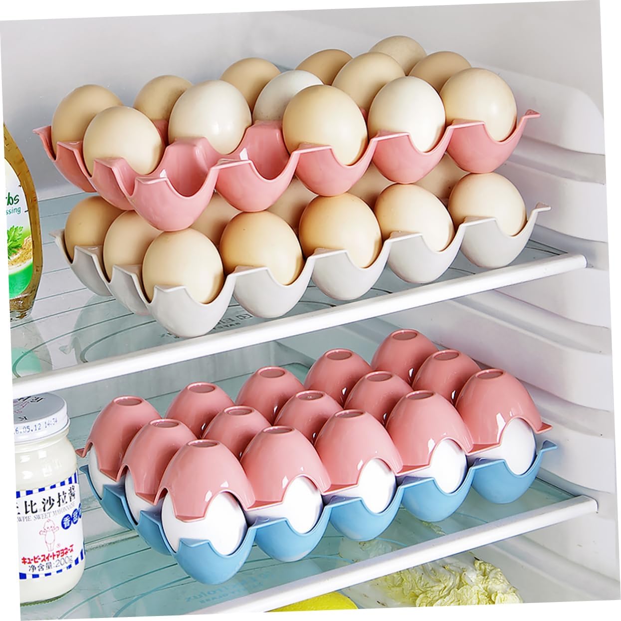 12 Ceramic Egg Storage Tray Stylish Refrigerator Egg Holder