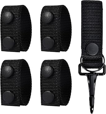 Duty Belt Keeper with Key Holder for 2" and 214" Wide Belt | 2 Pack,Keeper with Strong Metal Police Key Clip, Military Molle Hook,Police Military Equipment Accessories