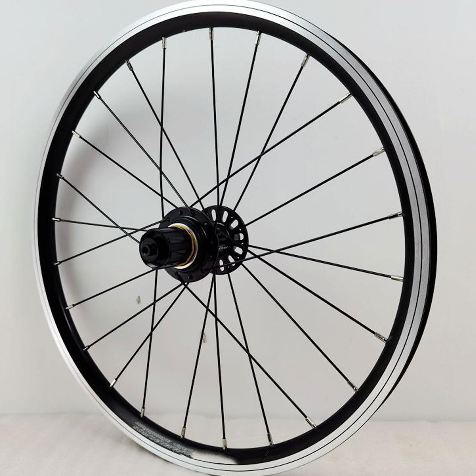 YLME Juego de Ruedas para Bicicletas Plegables, 406/451, Delanteras 74 mm, traseras 130 mm, llanta de aleación de 20 Pulgadas con Freno V-Brake de Doble Pared,406 Black,100/130
