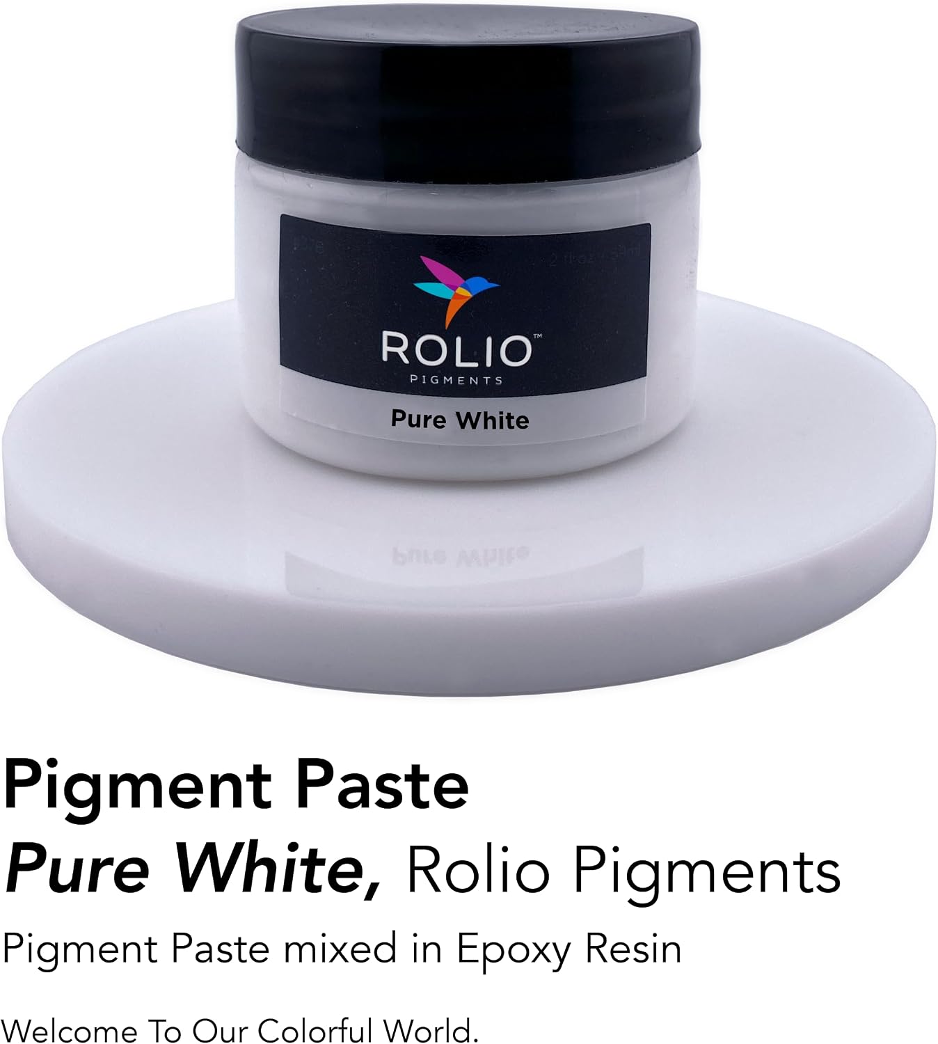 Rolio Pure White Pigment Paste for Epoxy Resin – 2oz Jar – Opaque White Epoxy Colorant, Resin Dye Paste, High-Intensity Pigment Paste for Art, Jewelry, Crafts, Tumblers & DIY Projects
