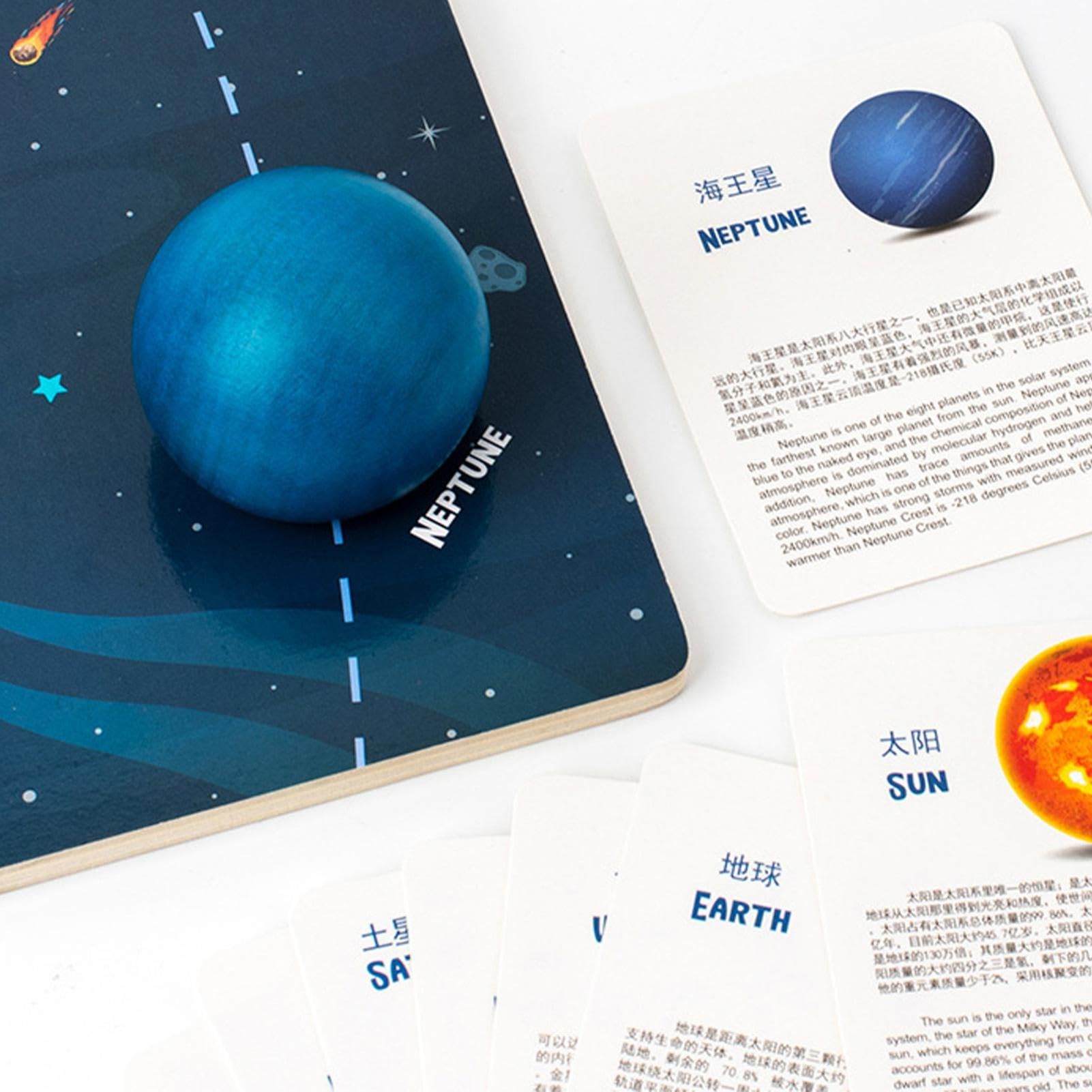 Puzzle Solare In Legno Giocattolo Pianeti per Bambini Prescolari | Pannello Di Sviluppo Cognitivo Planetario Per Bambini Casa Soggiorno Scrivania Pavimento Asilo Homeschool Scuola Materna