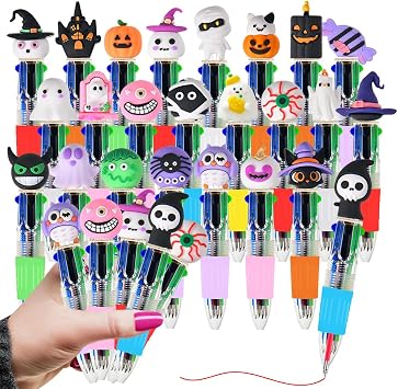 24Pcs Halloween pens, Cute Mini Halloween Pumpkin Ghost Bat Ballpoint Pens Bulk for Home Office Party Supplies