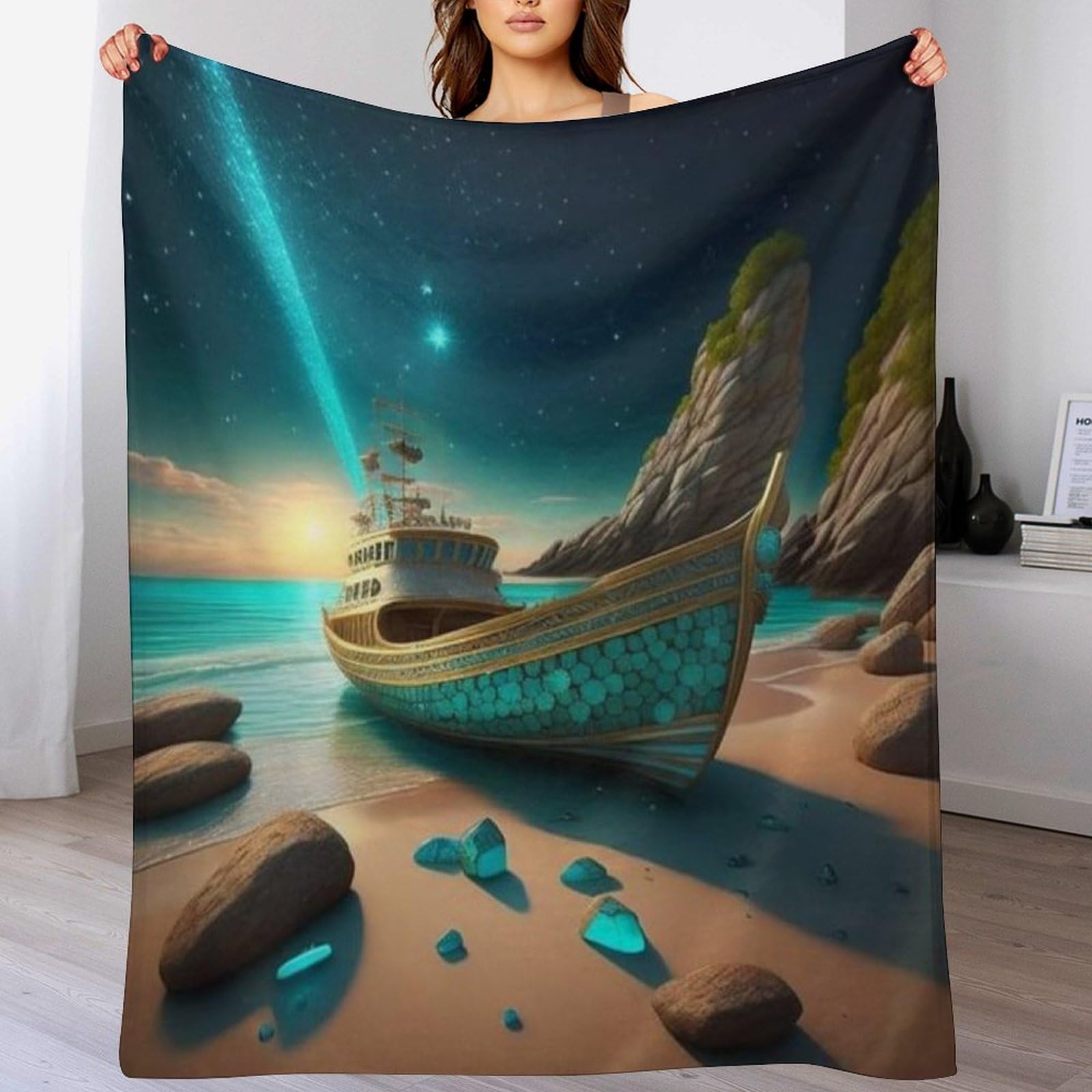 Couvre-lit motif bateau 3D, la douceur apaisante pour votre lit