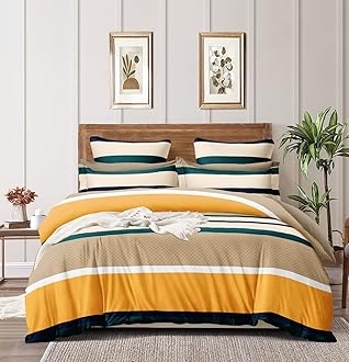 THE HOME STYLE 350TC Super Soft Glace Cotton AC Comforter Set King Size Double Bed with 1 Flat Bedsheet-90x100 inch and 2 Pillow Cover ll 4Pc Bedding Set (Butterscotch, Comforter Set), Multi-Colored