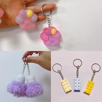 Keyring Rings, 50PCS Keychain Ring Set 25mm Split Key Ring Hoops, Key Chain Rings and Jump Rings, Keyring Kit for Craft Keyring Jewelry Making