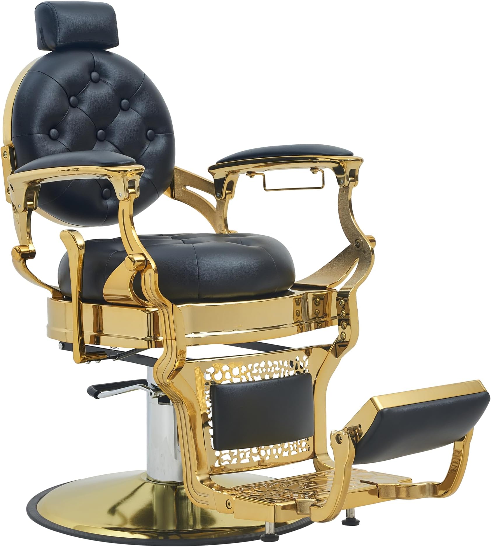 Vintage Barber Chair for Barbershop, Heavy Duty Hair Salon Chair with Headrest, Reclining Barber Chair for Hair Stylist, Beauty Tattoo Massage Salon and Spa Equipment