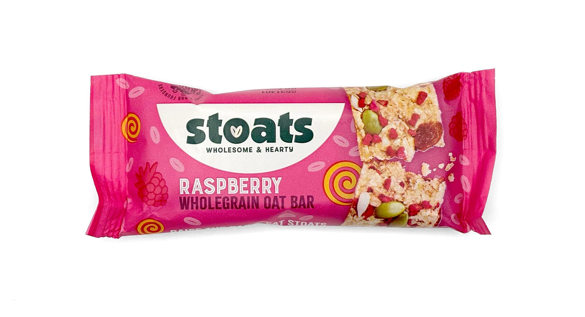 Raspberry & Honey Porridge Oat Bars – Baked with Scottish Oats, Individually Wrapped, Great for Breakfast or On-the-Go Snacks – Pack of 24 x 42g
