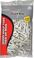 Pride Golf Tee 2-3/4 Inch Deluxe Wooden Golf Tees, 100 Count Bag - Solid Hardwood, Max Durability, Made in USA