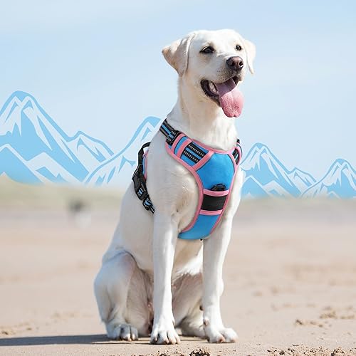 Miniatura 26 de Eagloo Arnés para perro de tamaño mediano, chaleco de servicio sin tirones con tiras reflectantes y asa de control, ajustable y cómodo para caminar
