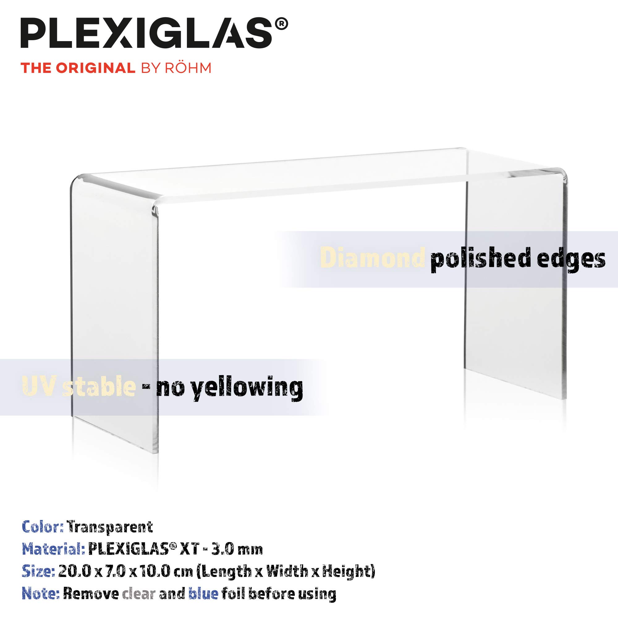 Juego de soportes como soporte decorativo, expositor de venta, para zapatos, cosméticos, coleccionables de plexiglás original en cuatro alturas diferentes