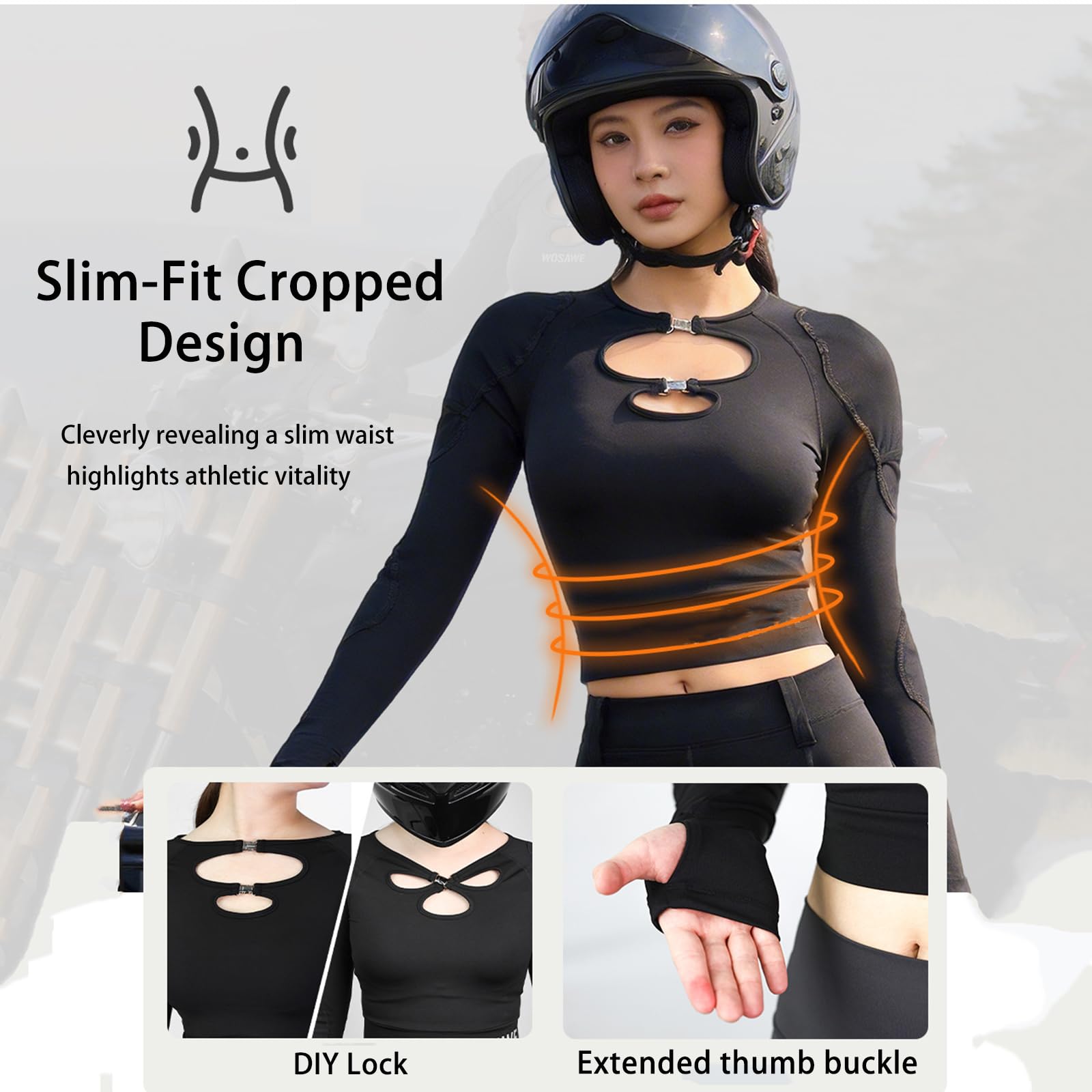 Damska kurtka motocyklowa z siateczką ze zdejmowanym pancerzem, slim fit, stylowa koszulka do jazdy na motocyklu, oddychająca, przycięta odzież motocyklowa, odporna na ścieranie, skóra PU