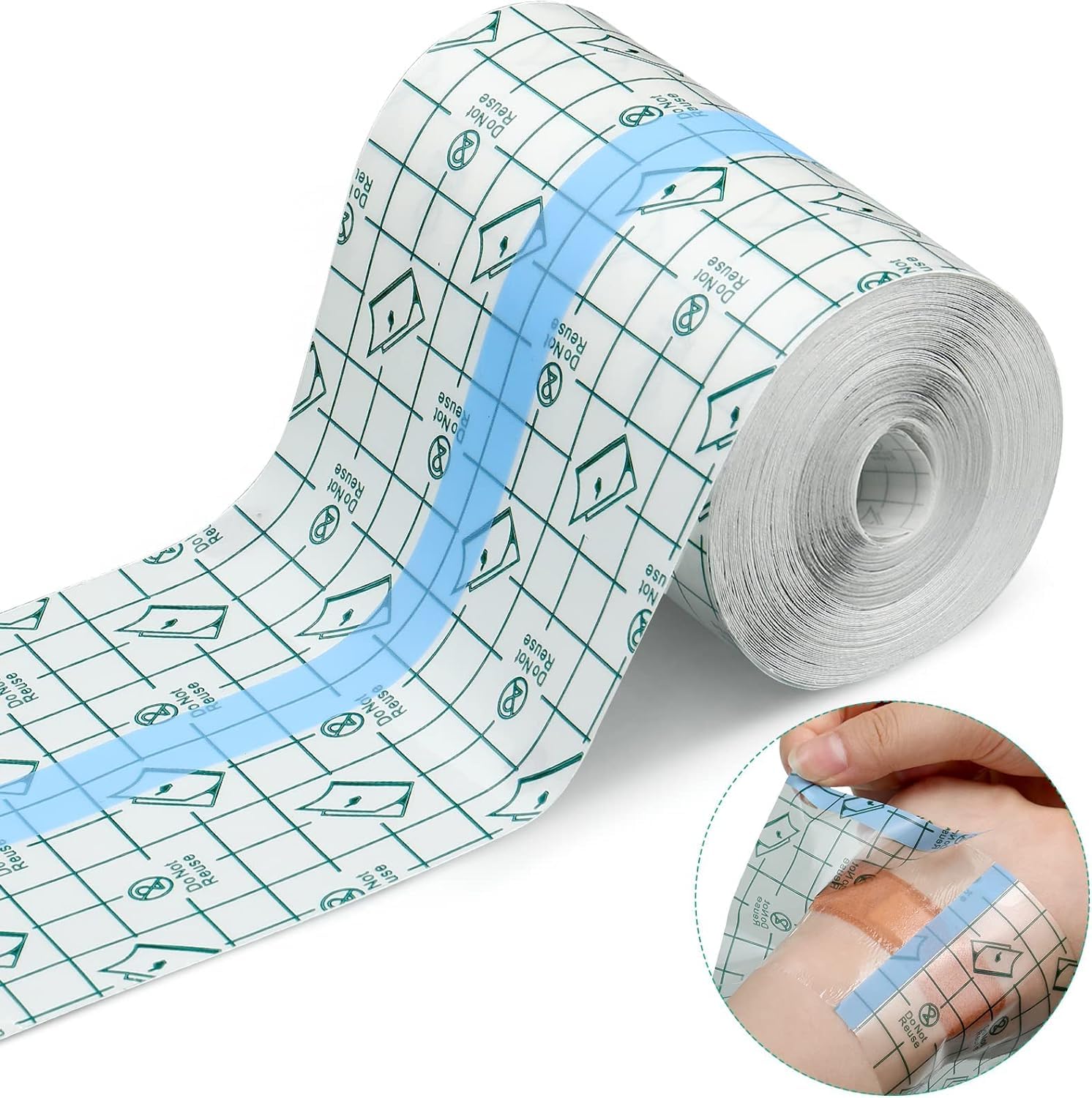 Transparent Stretch Adhesive Bandage, 7CM x 10M - Waterproof Clear Film Dressing Bandages, Adhesive Bandages Shower Shield Dressing Tape for Tattoos Swimming Showering.