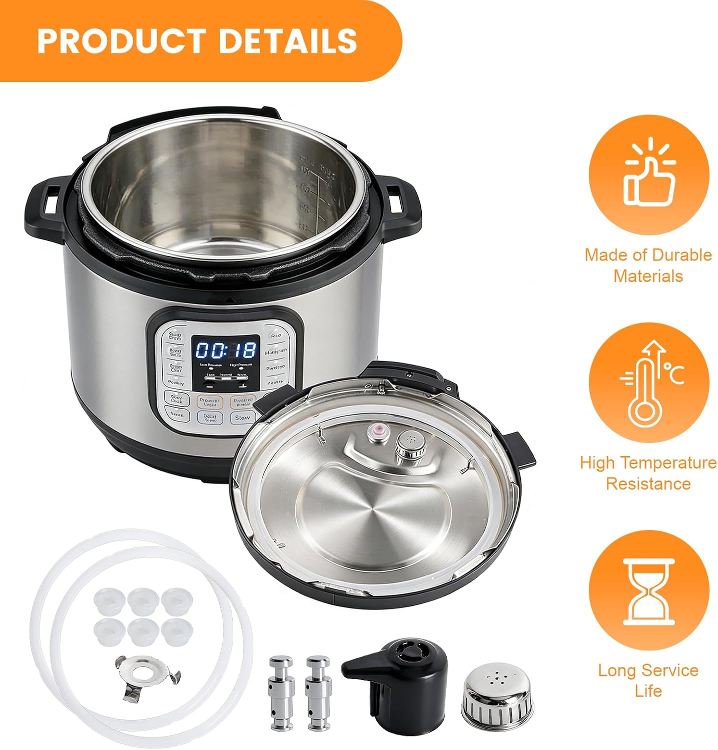 13 Pcs Replacement Parts Compatible with Instant Pot 5/6 Qt Lids