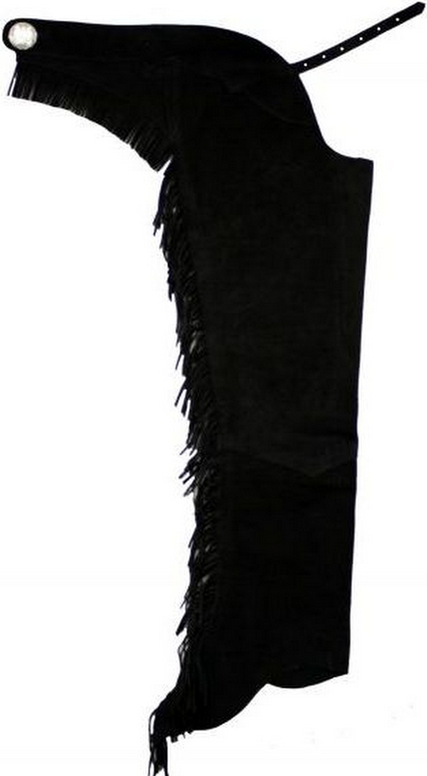 Showman Adult Suede Leather Chaps with Fringe (Black - Extra Extra Large)