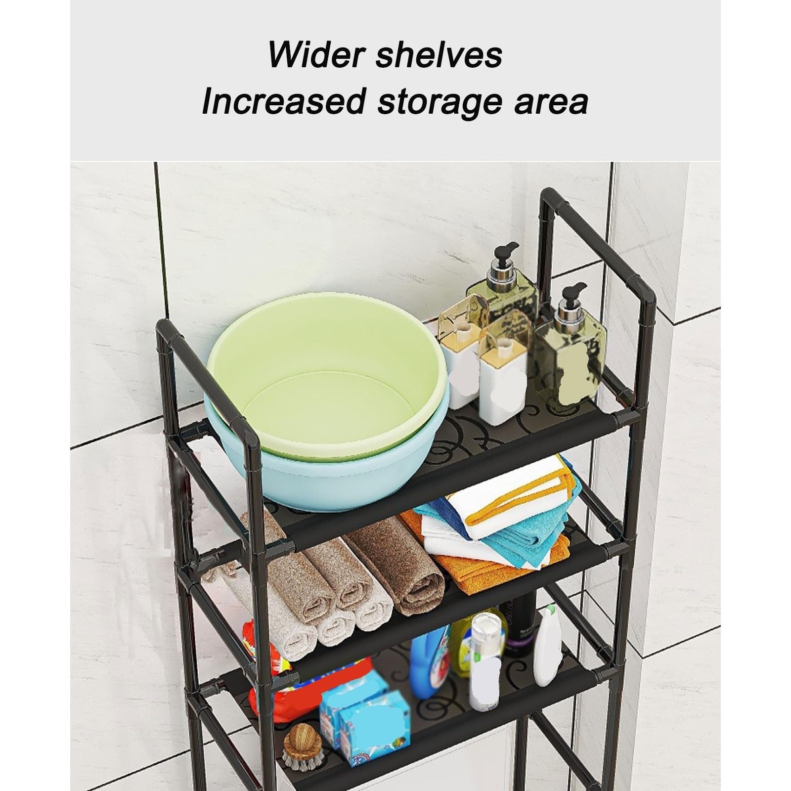 Estantes para Inodoro Que se colocan sobre el Inodoro, Color Blanco, Material de protección del Medio Ambiente PP, Blanco y Negro, fácil instalación, estantes de Almacenamiento para Inodoro