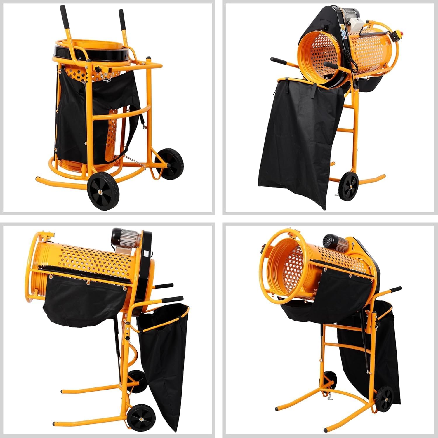 360W Electric Rotary Soil Sieve Machine Foldable Power Sifter for Gravel, Soil & Sand, 110V/60Hz - Portable with Wheels and Handle Ø 14.6" Drum,ETL Certified