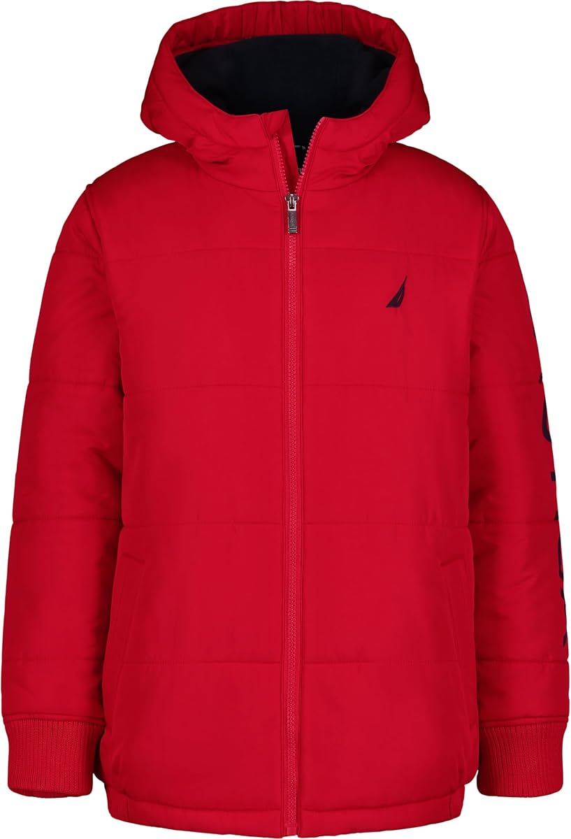 Nautica Chaqueta tipo burbuja con capucha y forro polar para niño