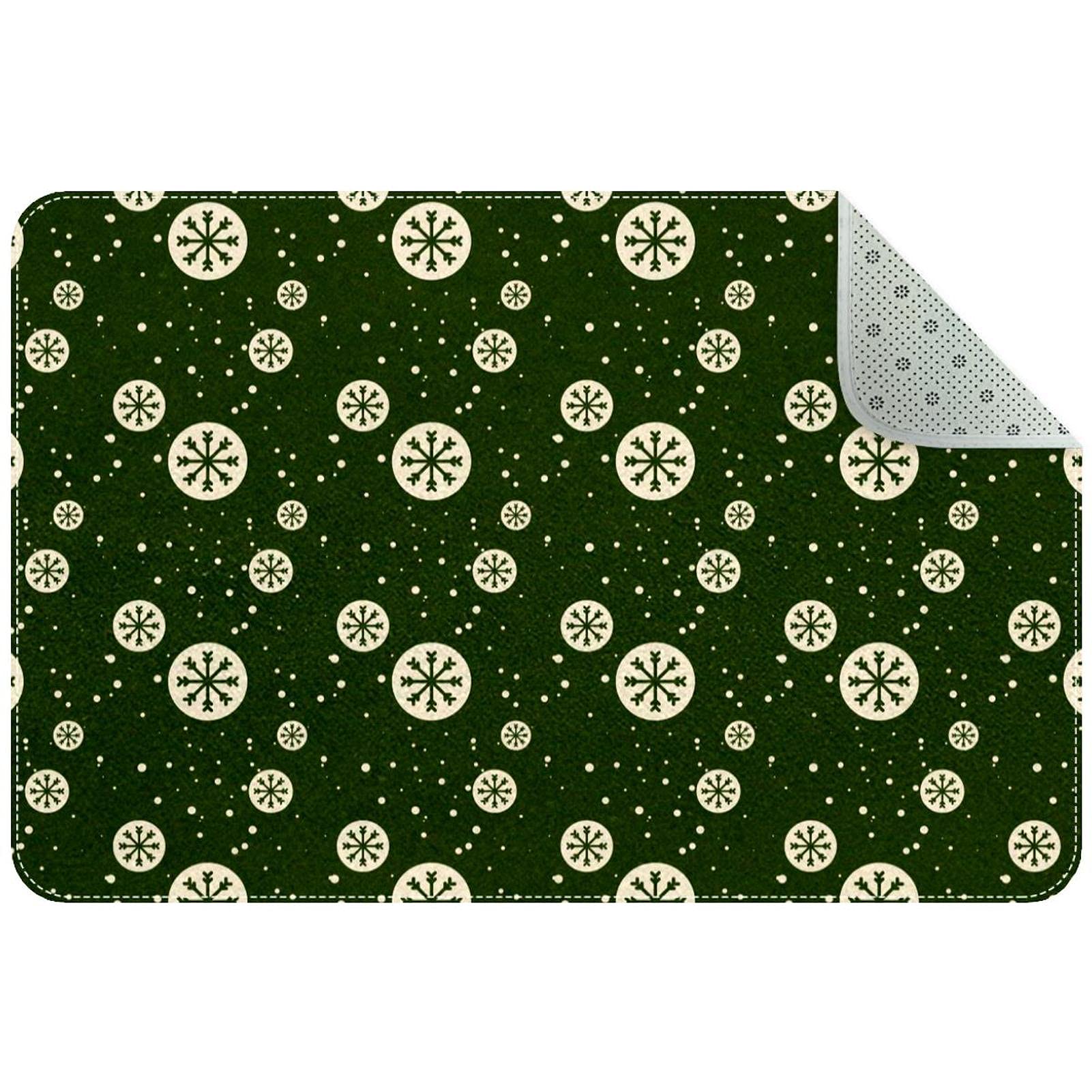 Paillasson de Noël vert lavable en machine pour éliminer la boue de l'entrée