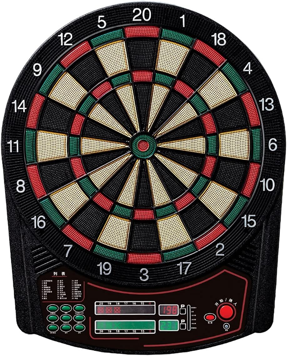 Electronic Dart Board Set Professional Dart Board LCD Display Automatic Scoring 27 Game Modes with Voice Prompts and 6 Soft Darts (15.5 Inches)