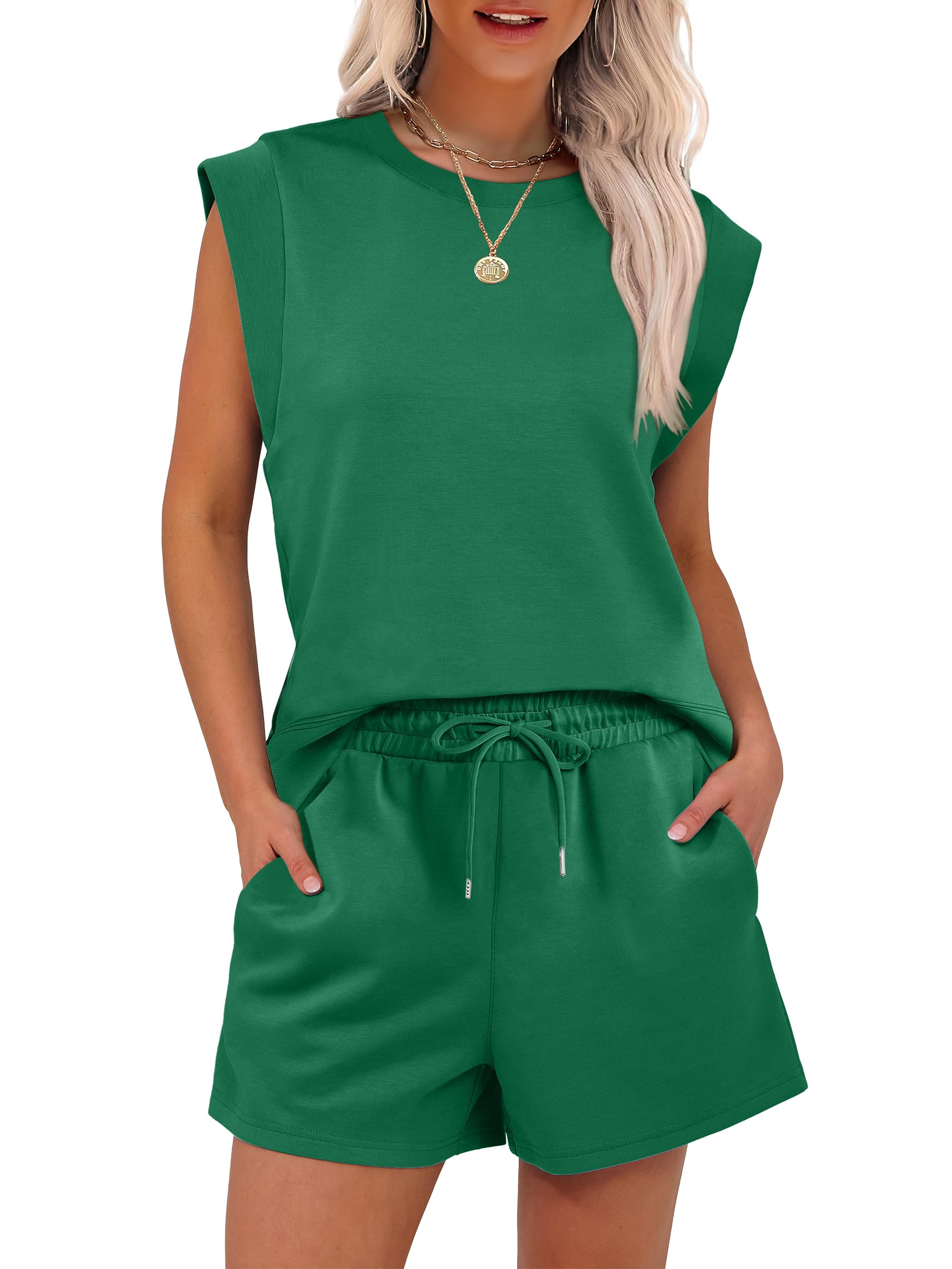 ANRABESS Two Piece Sets for Women 2025 Summer Short Lounge Set Casual Beach Vacation Outfits Spring Sweatsuits Tracksuit