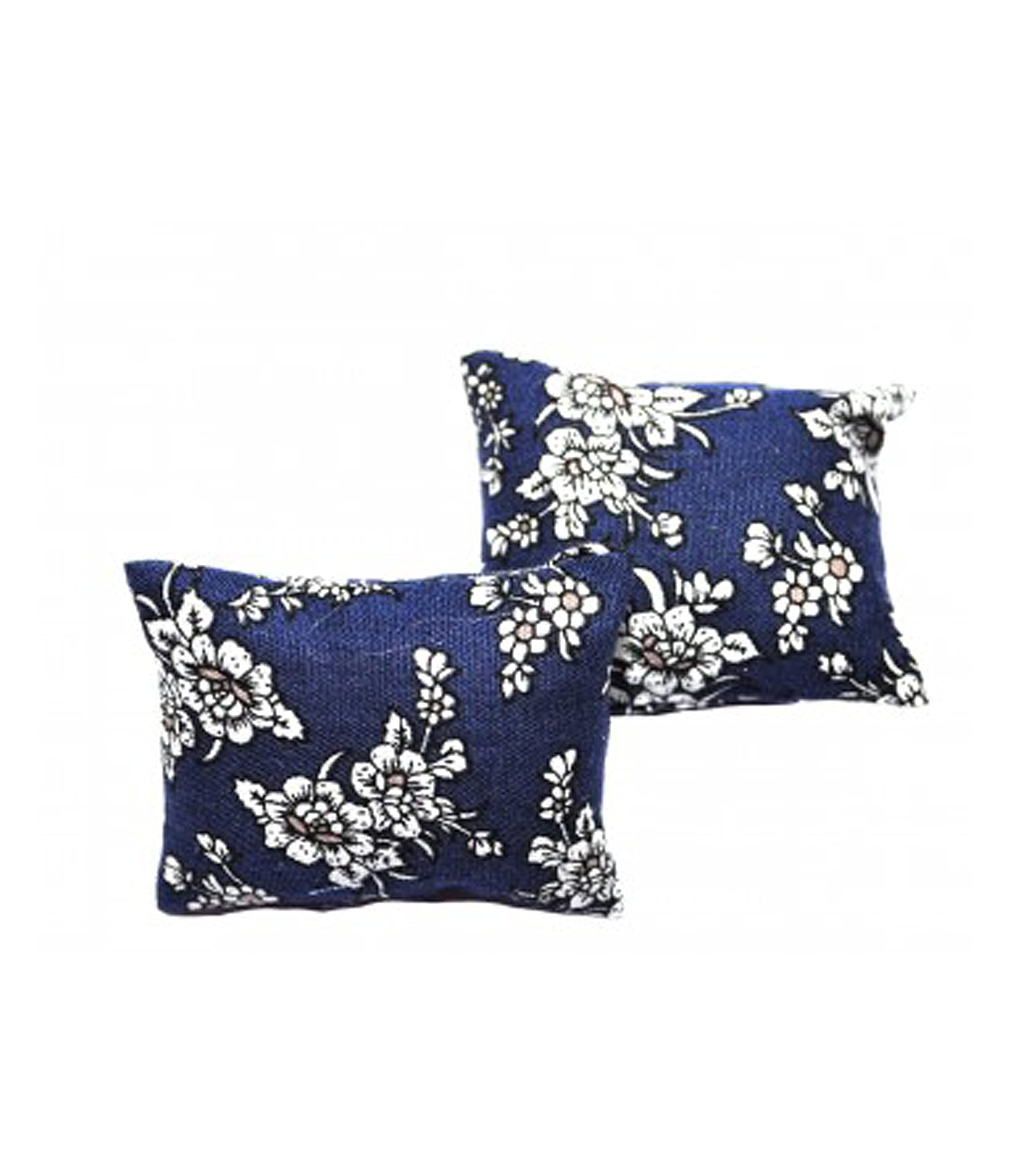Melody Jane Dolls House Blue Floral Pair of Scatter Cushions Miniature Accessory 1:12 Scale