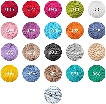 100% Cotton Double Knitting Yarn - Soft, Matte Finish - Lightweight & Breathable - Ideal for Summer Garments, Baby Items & Accessories - 50g - Simply Cotton DK 005 Azalea
