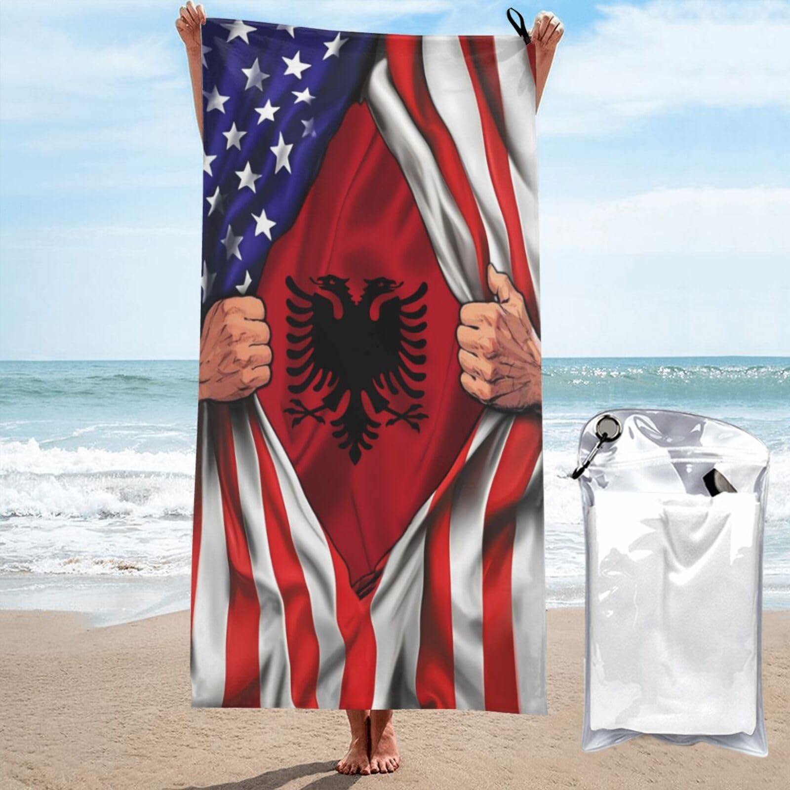 Serviette de plage sans sable fini les draps humides en voyage et au sauna 70x140