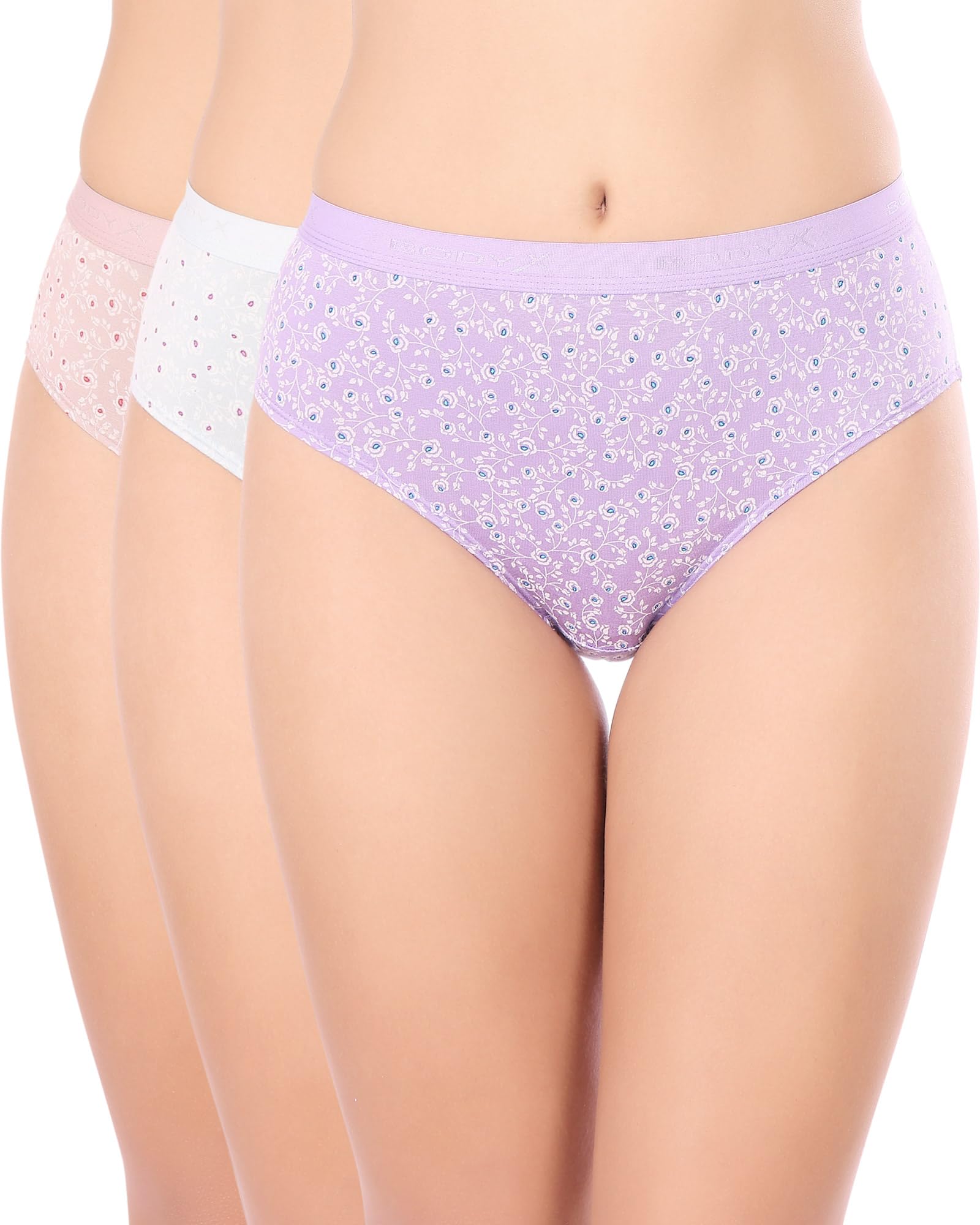 body BodyX Women’s Brief Panties – Soft Modal Fabric,Printed, Mid-Rise Fit with Outer Elastic, Everyday Comfort Underwear for Women-picture-19