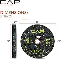 Vista 81 de CAP Barbell - Disco olímpico de goma para barra de pesas, para múltiples opciones