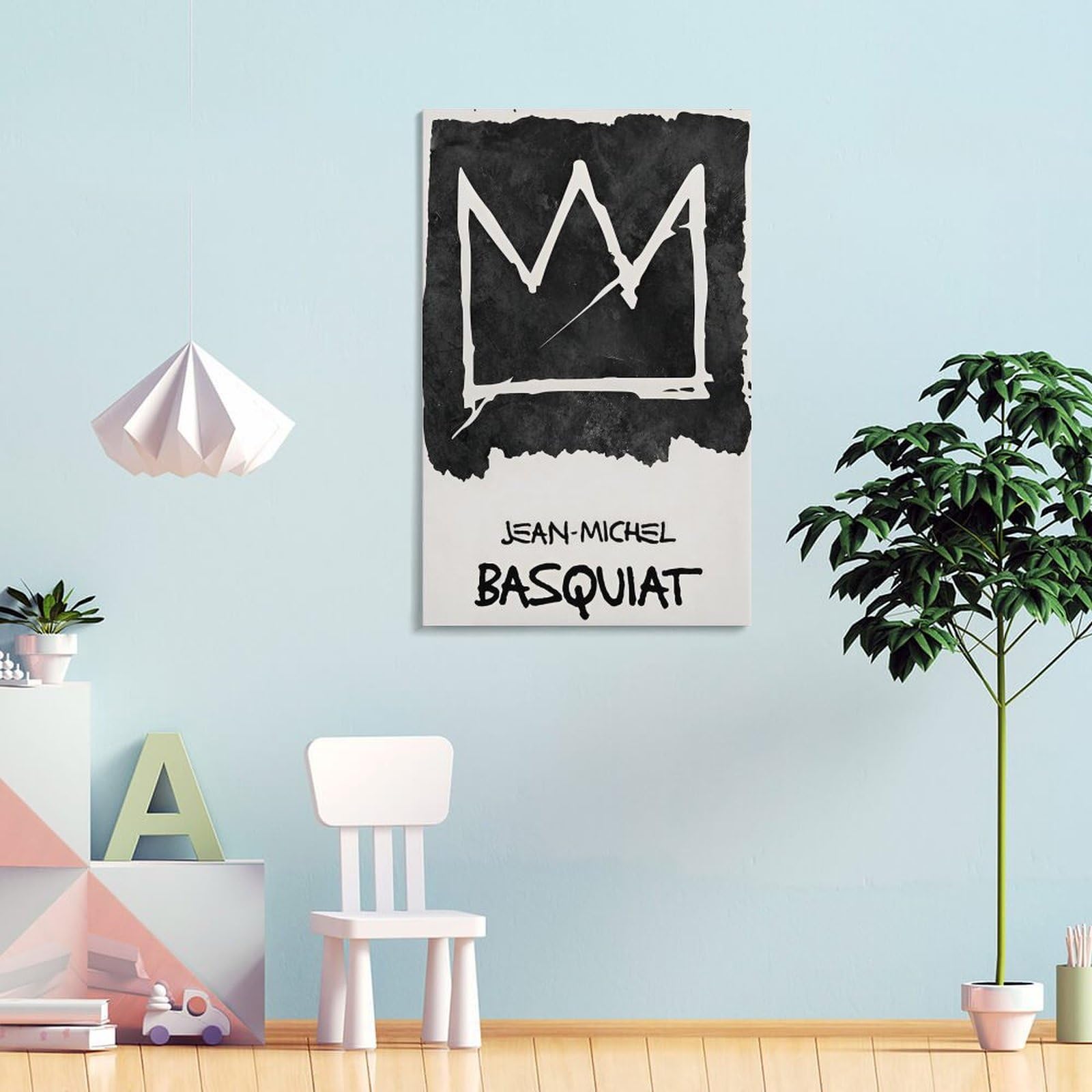 Amazon.co.jp: バスキア王冠キャンバス絵画ストリート