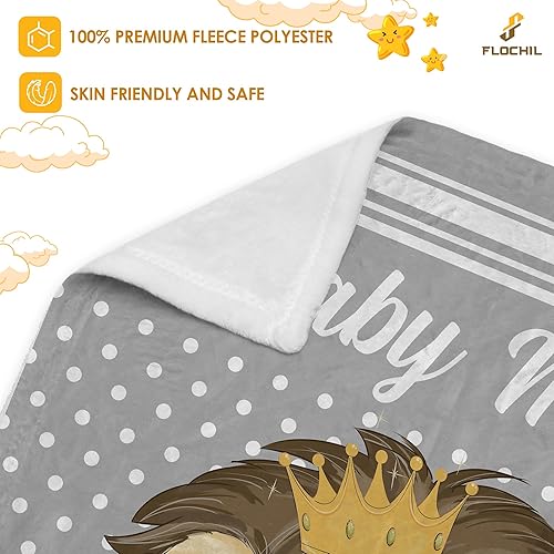 Miniatura 116 de FLOCHIL Personalized Baby Blankets, Custom Baby Blanket - Baby Blanket with Name for Boys, Best Gift for Newborn Elephants Flush Fleece (30x40)