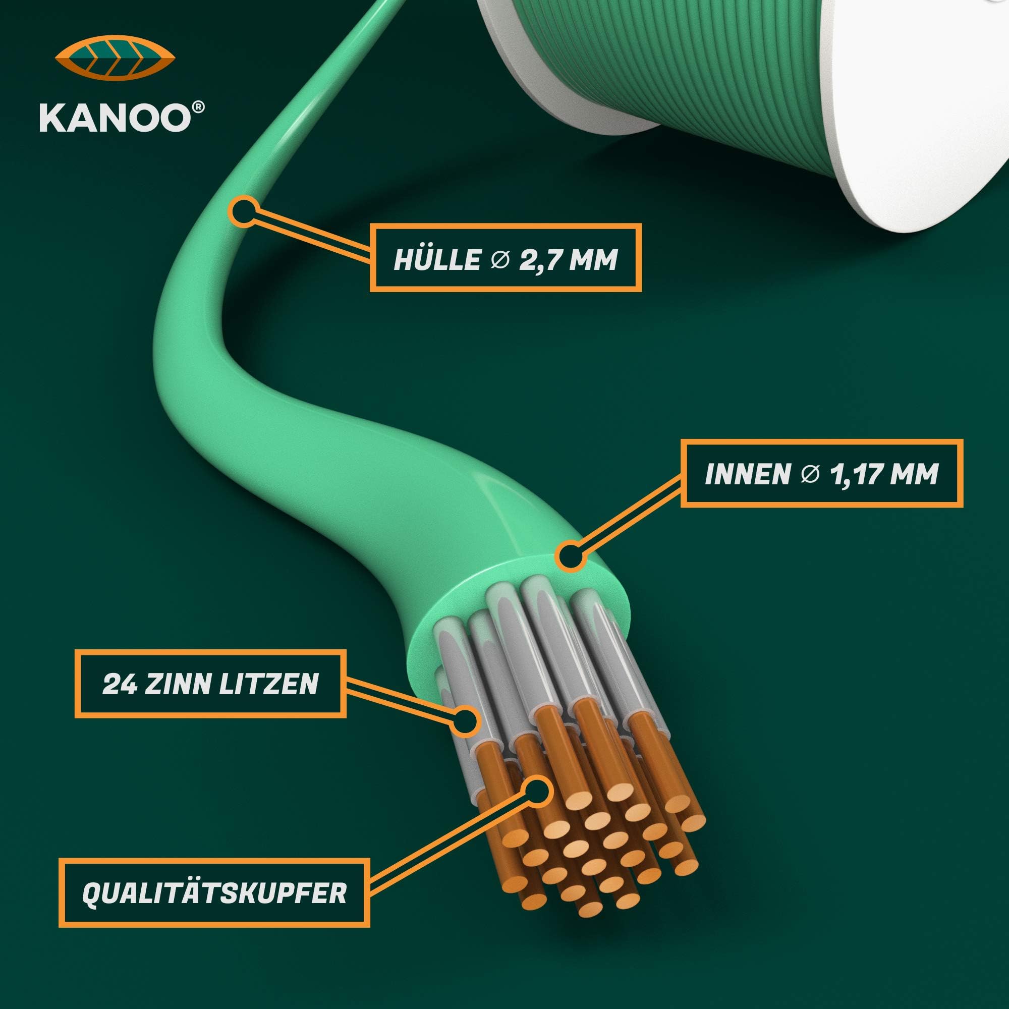 Kabel ograniczający do robota kosiarki, kompatybilny z uniwersalnym przewodem granicznym z miedzi o jakości miedzianej, kabel do kosiarki Husqvarna, Gardena, Bosch, Worx itp. Ø2,7 mm, 800 m